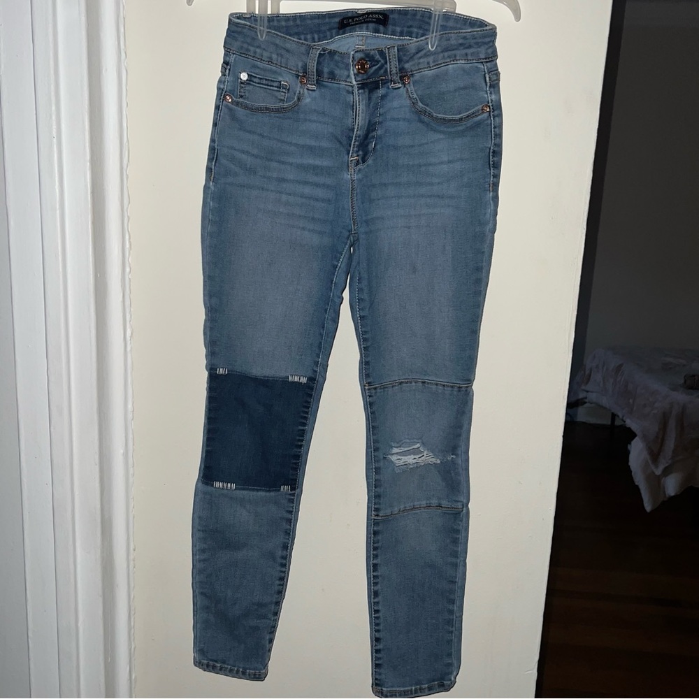 Ripped Patchwork Denim Jeans (Short / Petite)